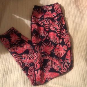 Woman’s simply southern pink floral spring Athletic legging pants